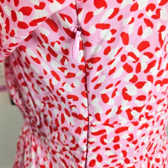 Womens Size S Floral Print Flutter Sleeve Mini Dress Tie Front Cut Out Casual - Picture 10 of 13